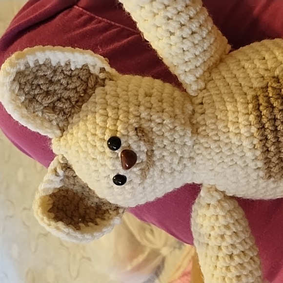 Neutral Tan ivory cream Travel companion Emotional support therapy stuffed anima - Picture 2 of 3